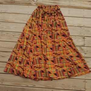 Colorful Tribal Print Full Skirt